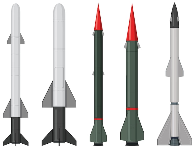 Free Vector set of military missiles