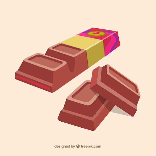 Free Vector set of milk chocolate bars