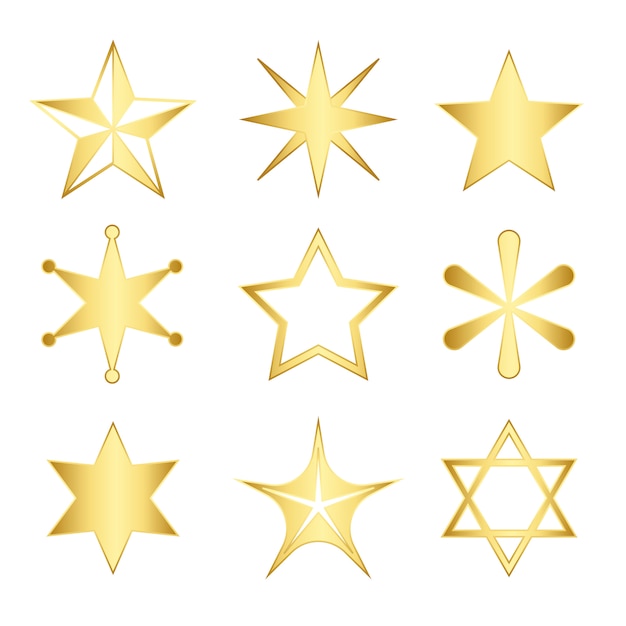 Set of mixed stars vector