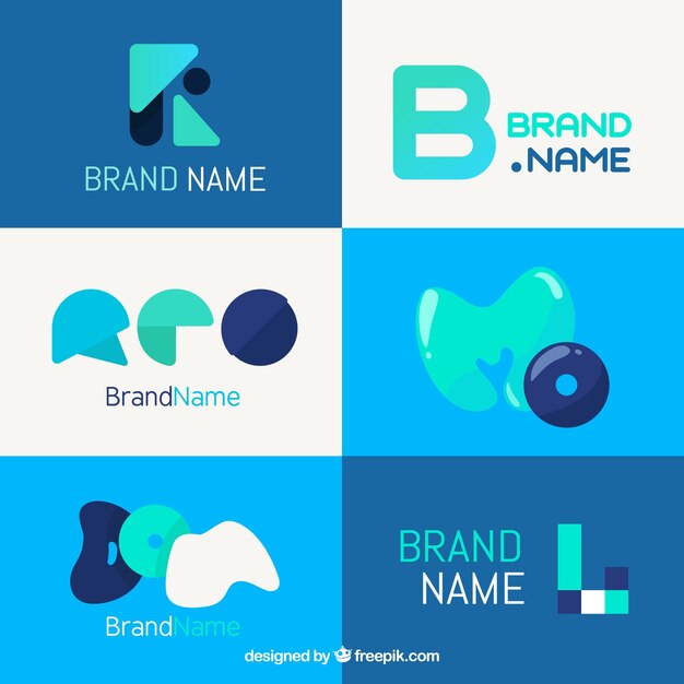 Set of modern abstract logos