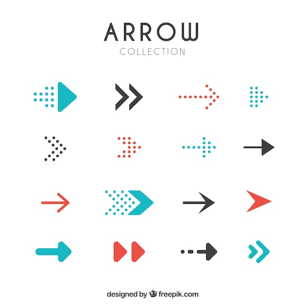 Set of modern arrows