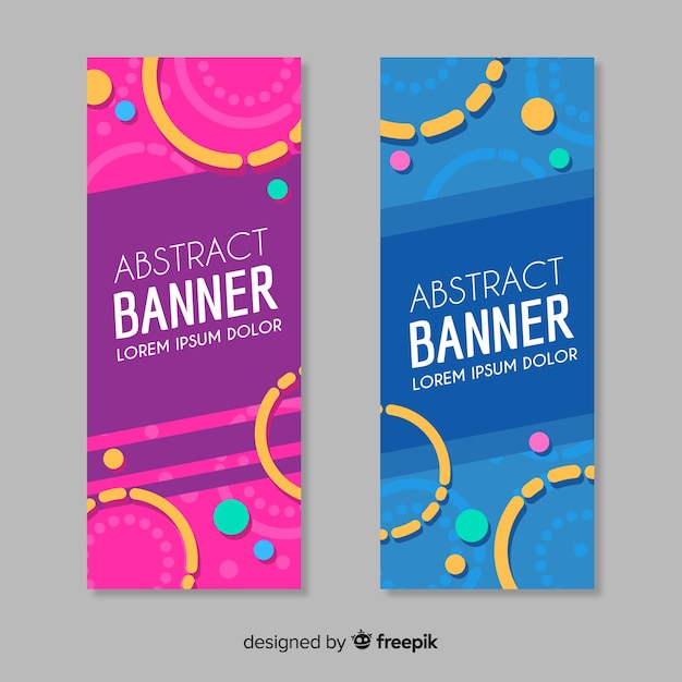 Free Vector set of modern banners with abstract design