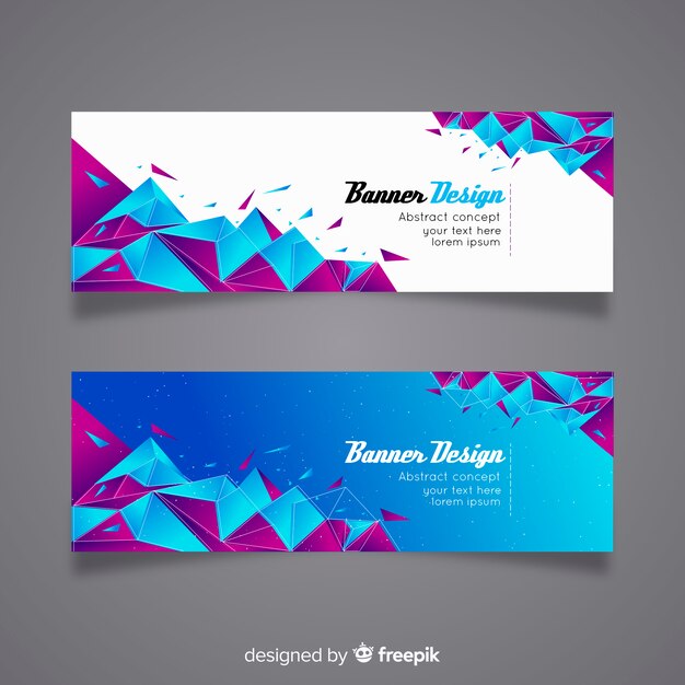 Set of modern banners with abstract design