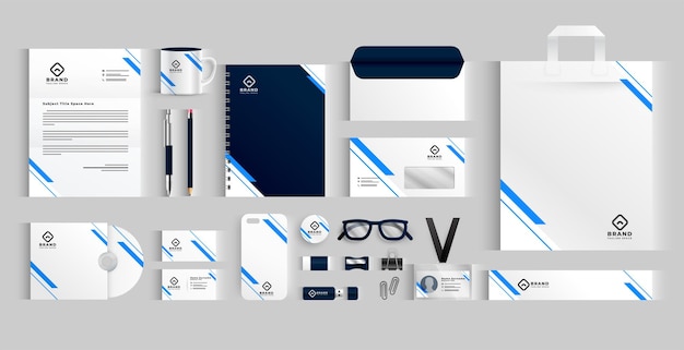 Free vector set of modern business stationery banner for corporate identity