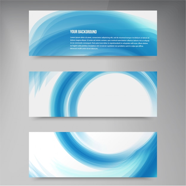 Set of modern vector banners with lines