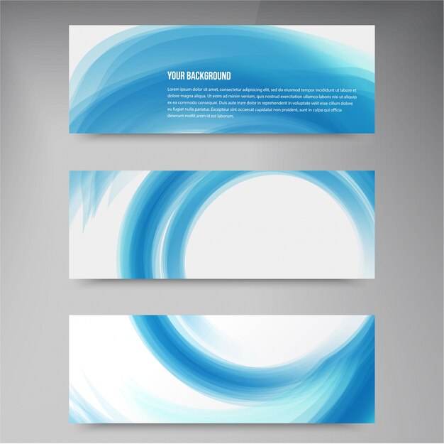 Set of modern vector banners with lines