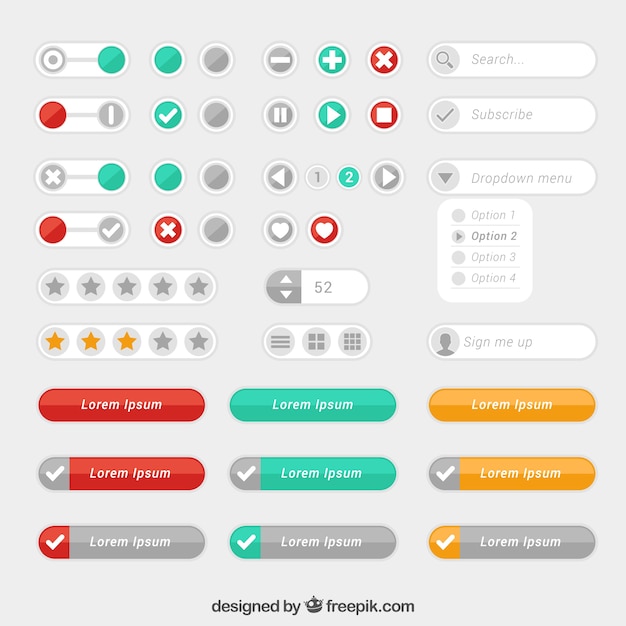 Set of modern web buttons