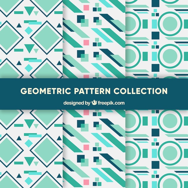 Free Vector set of monochromatic geometric pattern