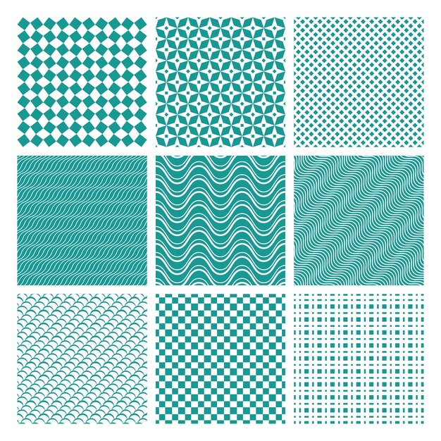 Set of monochrome seamless patterns