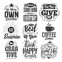 Free vector set of motivational quotes