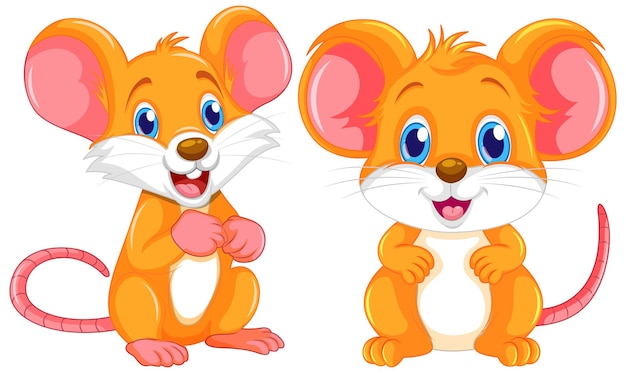 Free Vector set of mouse and rat cartoon