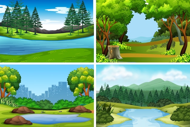 Set of nature backgrounds