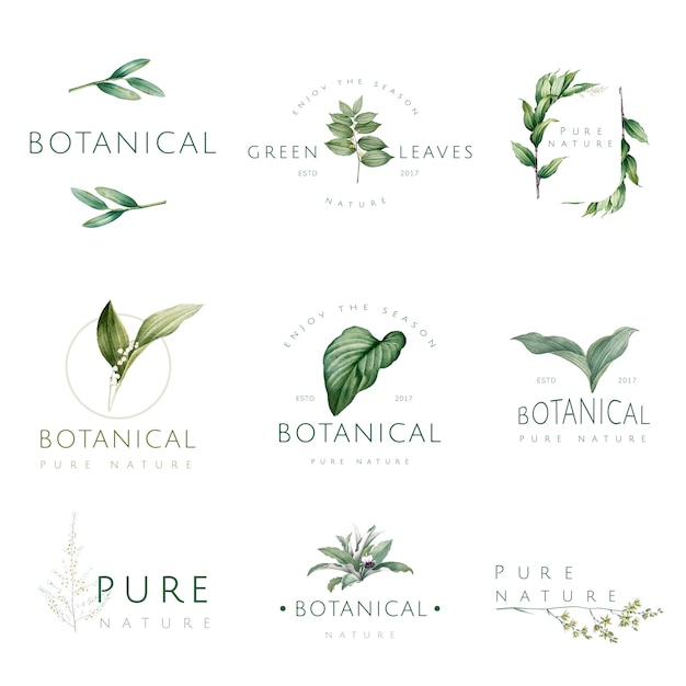 Free Vector set of nature and plant logo vectors