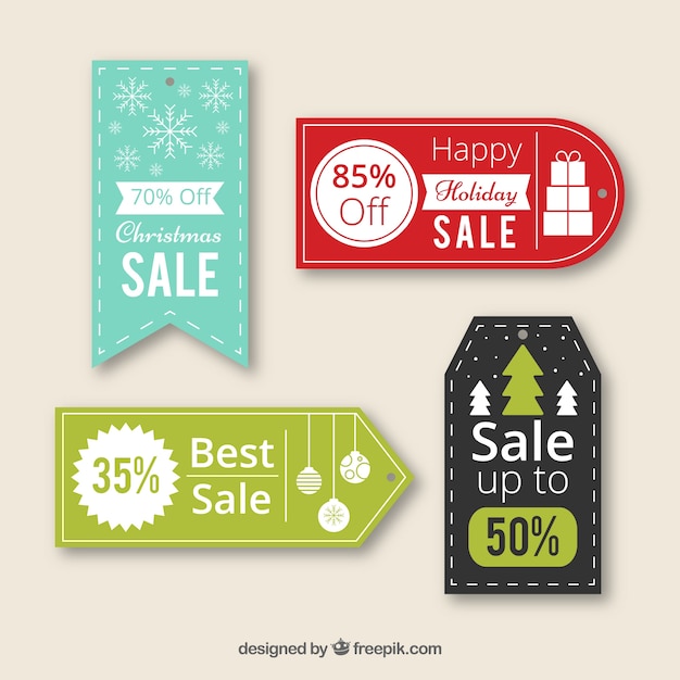 Free Vector set of nice christmas stickers for sale