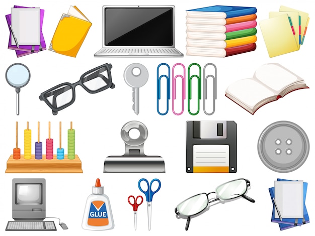 Set of office objects