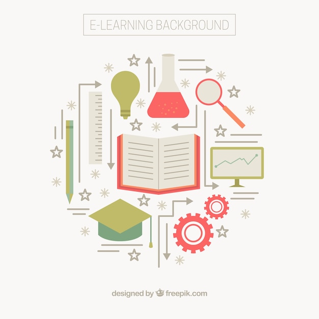 Free Vector set of online learning elements