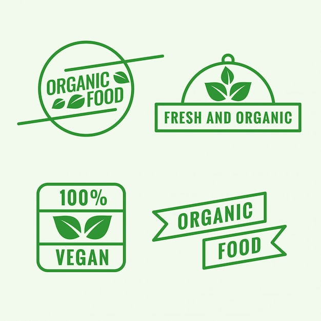 Free Vector set of organic food logo