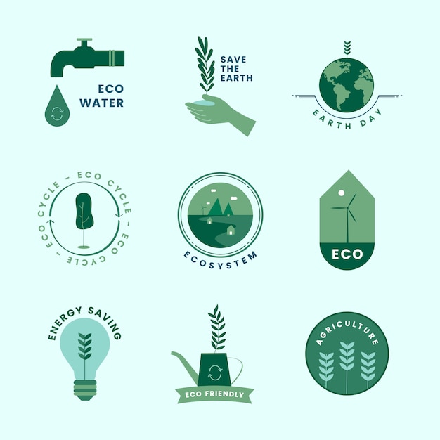 Free vector set of organic and go green icons