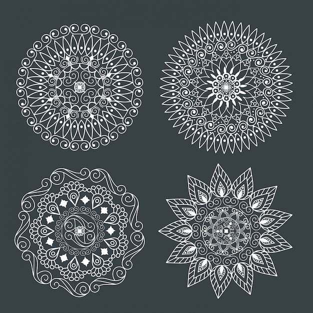 Free Vector set ornamental mandala for decoration