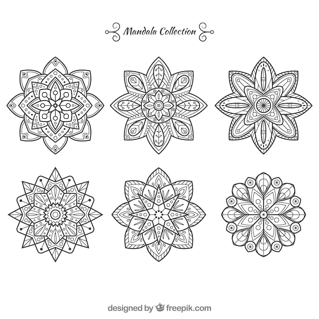 Free vector set of ornamental mandalas