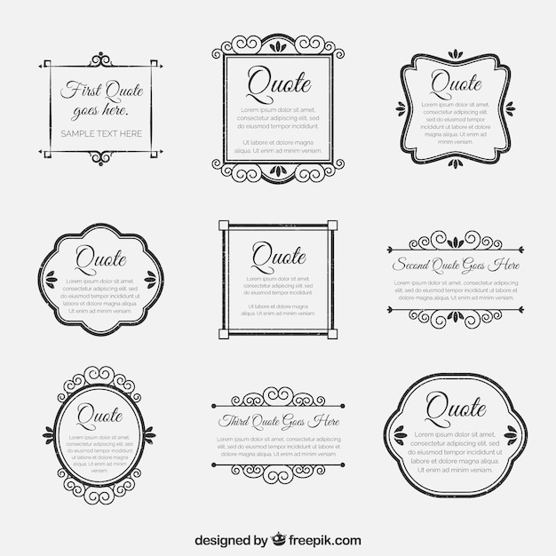 Free Vector set of ornamental retro ornamental frames