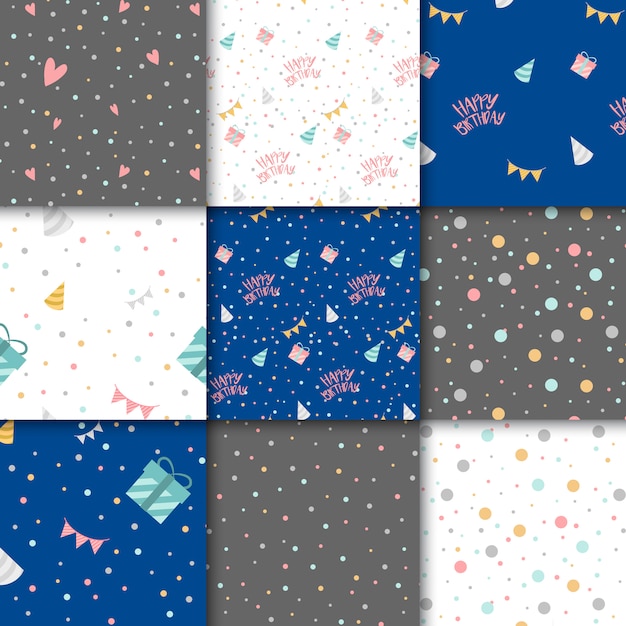 Free vector set of party pattern vectors