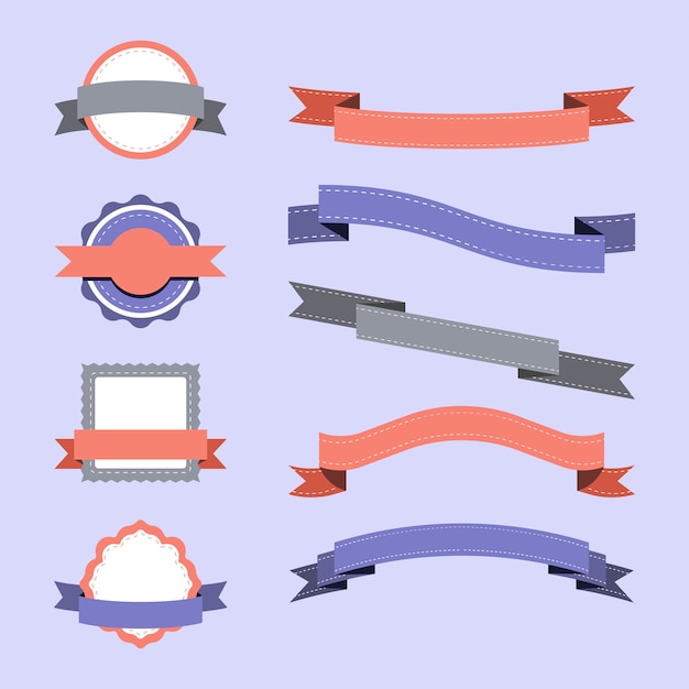 Free Vector set of pastel badge design vectors