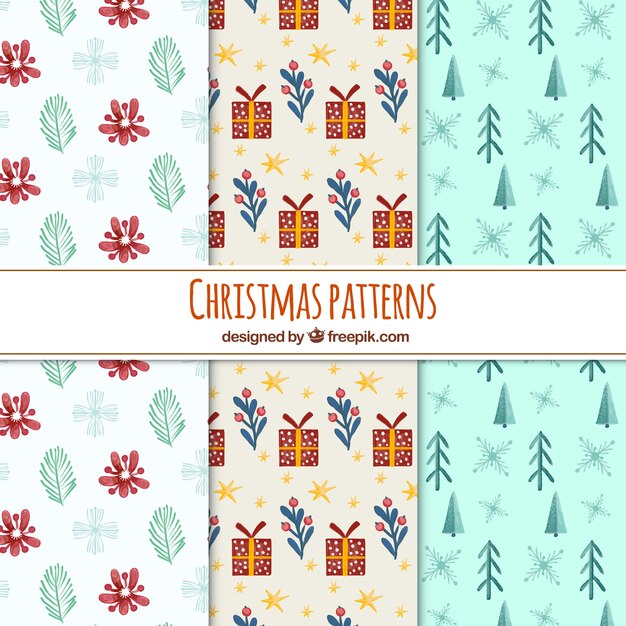 Set of patterns in christmas theme