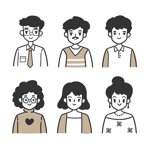 Set of people avatars