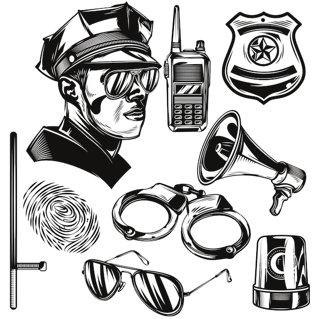 Set of police elements