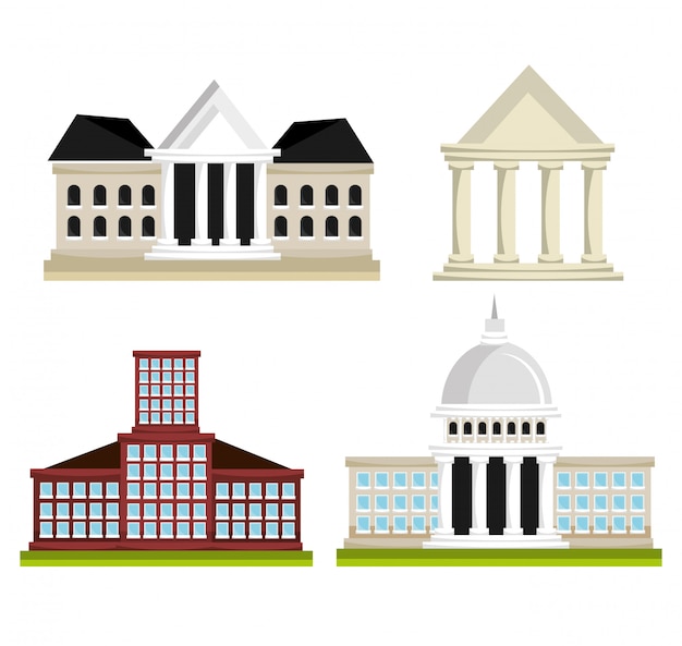 Free Vector set of politician architecture