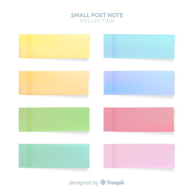 Set of post notes in realistic style