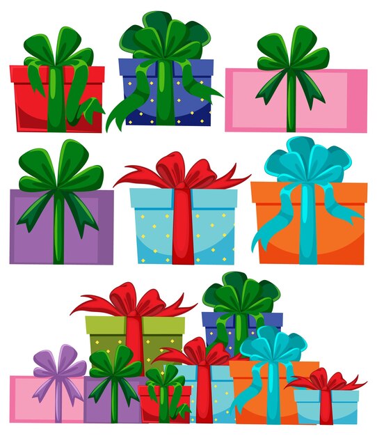 Set of present boxes