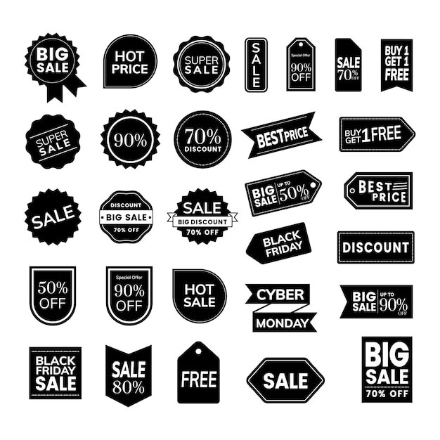 Free Vector set of promotion badge vectors