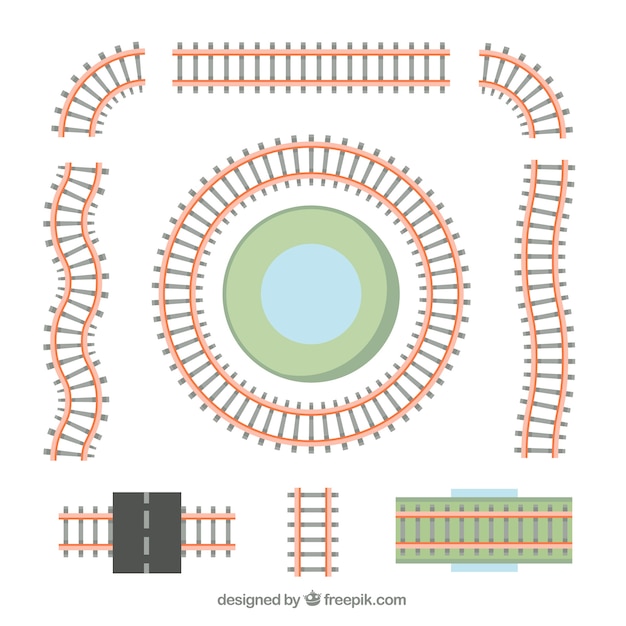 Free Vector set of railway tracks