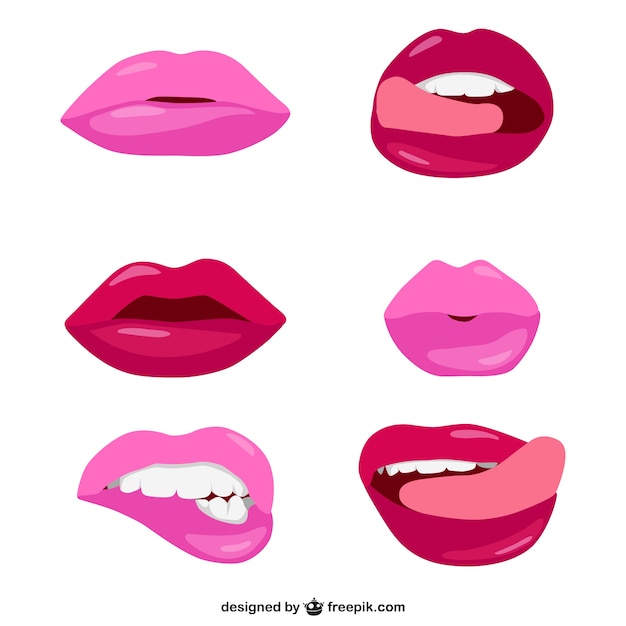 Free vector set of realistic lips