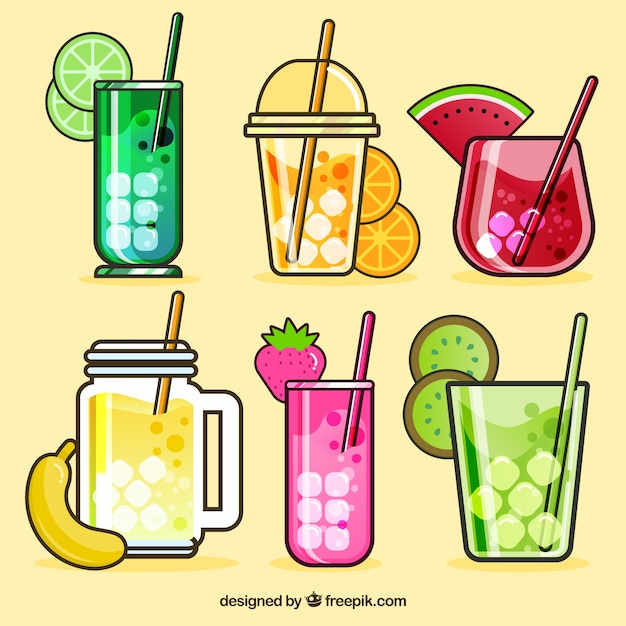 Set of refreshing juices