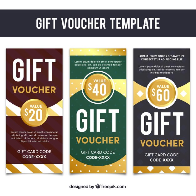 Set of retro gift voucher 