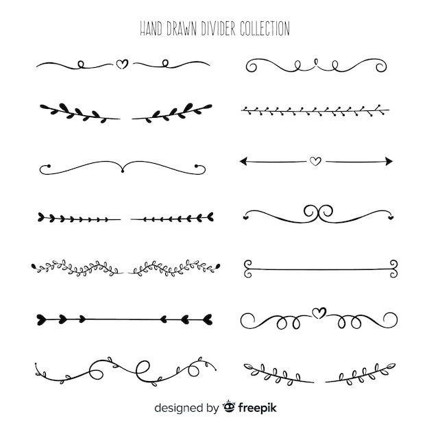 Set of retro hand drawn dividers