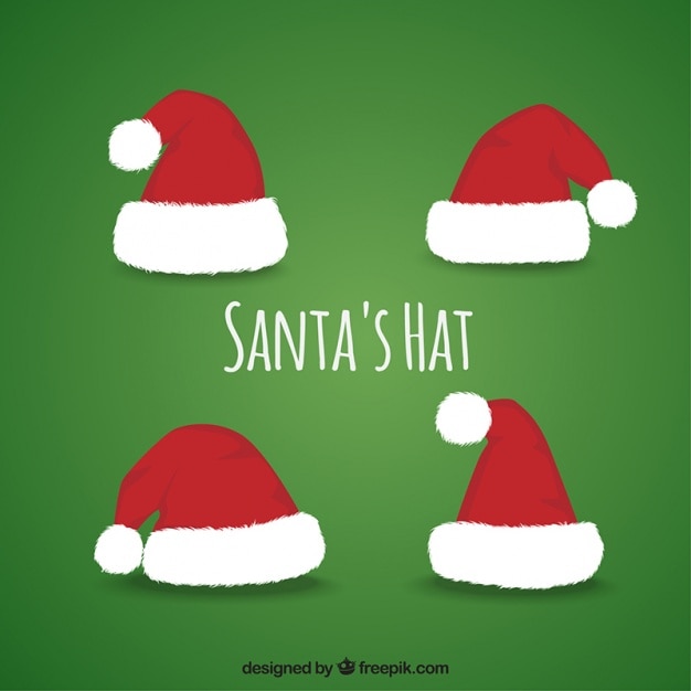 Free vector set of santa claus hats