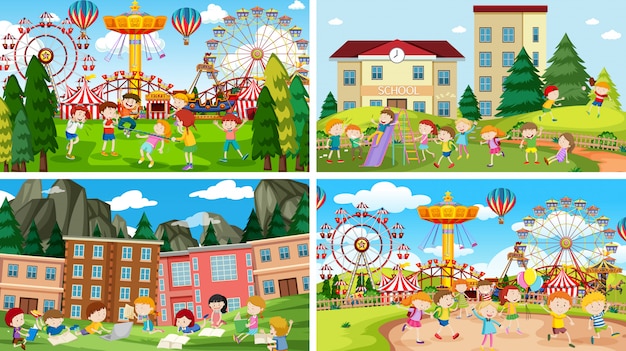 Set of scenes in the fair