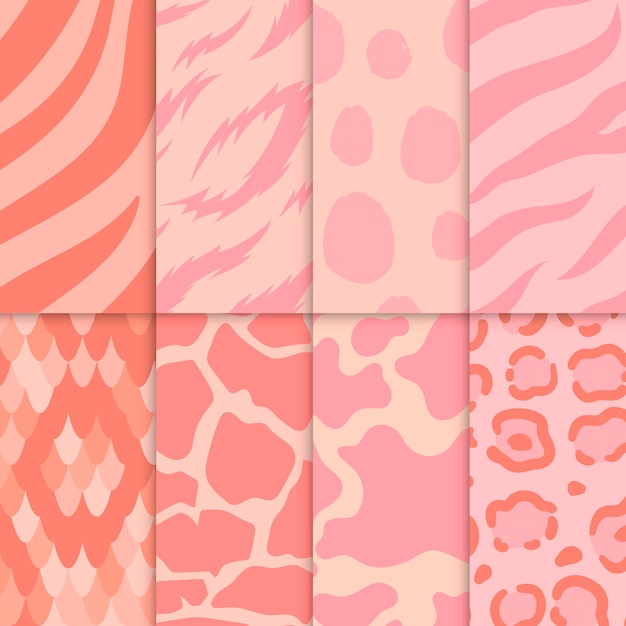 Free vector set of seamless animal print pattern vectors