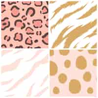 Free vector set of seamless animal print pattern vectors