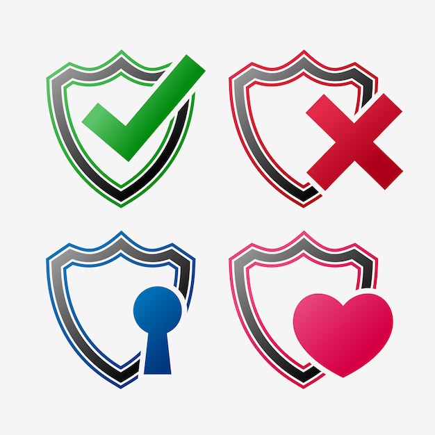 Set of security icon shield set