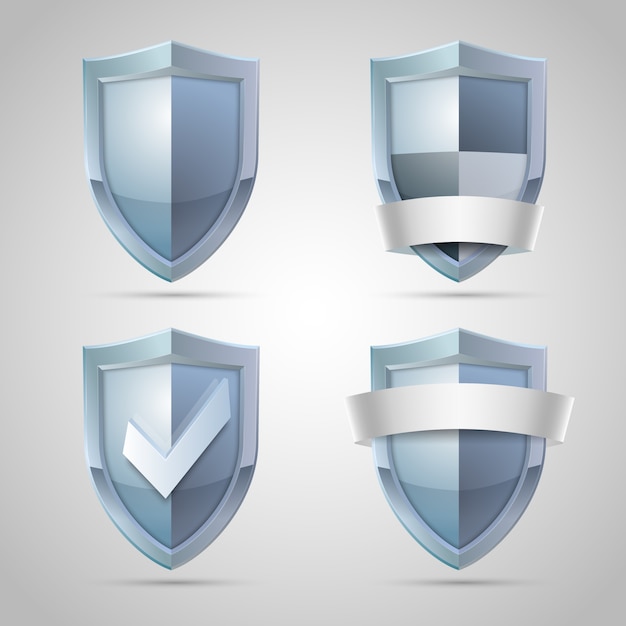 Set of shield icons