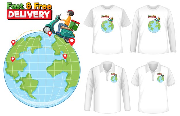 Set of shirt with delivery design theme