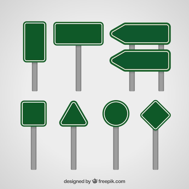 Set of signs in flat design