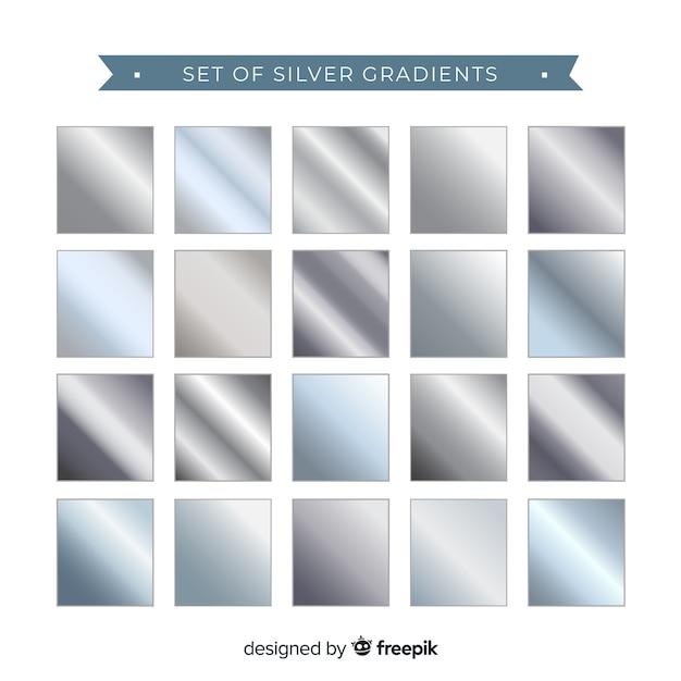 Free Vector set of silver gradient