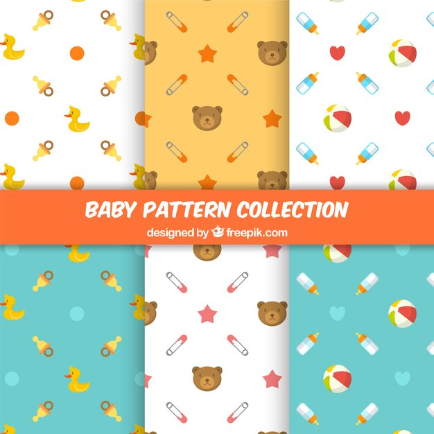 Set of six baby patterns