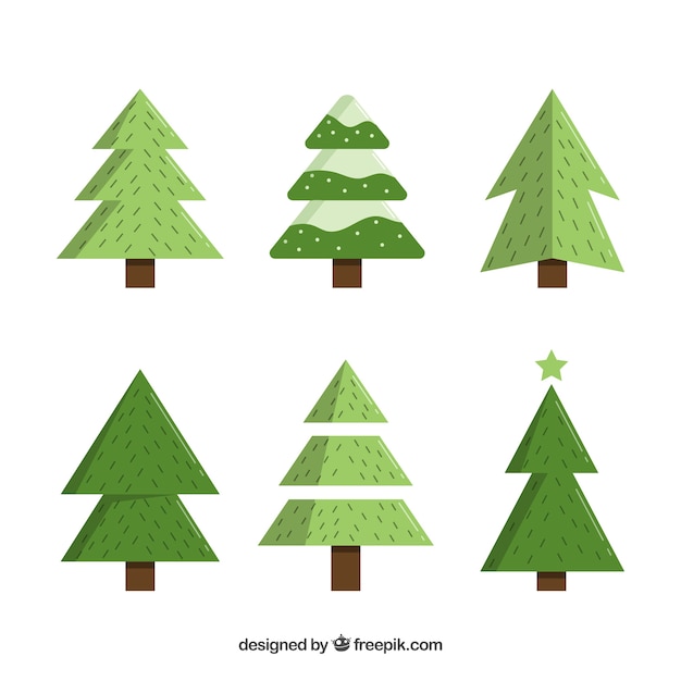 Set of six christmas trees